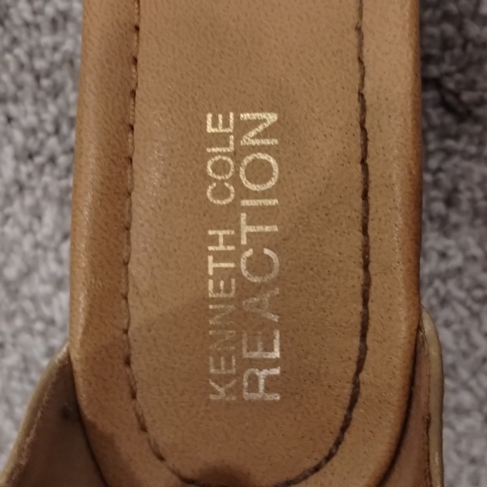 Kenneth Cole Gold Wedge Sandals - Picture 2 of 4